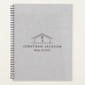 Modern Realtor Home Logo Gray Faux Linen (Devant)