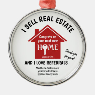 Modern Realtor ik VERKOPEN ECHTE VESTAAT Metalen Ornament