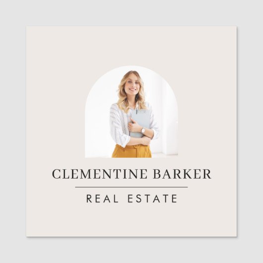 Modern Realtor Name Badge with Photo Arch Elegant (Devant)