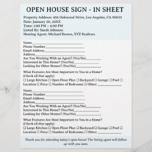 Modern Realtor Open House Aanmeldlijst Flyer