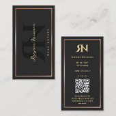 Modern Realtor Zwart Roos Goud Lijst Border Visitekaartje (Voorkant / Achterkant)