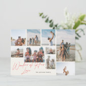 Modern Red 9 Photo Wonders of His Love Religious Feestdagenkaart (Staand voorkant)