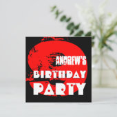 Modern RED 9th Birthday Party 9 Year Old V11 Kaart (Staand voorkant)