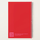 Modern Red and Pink Checkerboard Notebook Notitieboek (Achterkant)