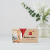 Modern Red Beige Cleaning Service Housekeeper Maid Visitekaartje (Staand voorkant)