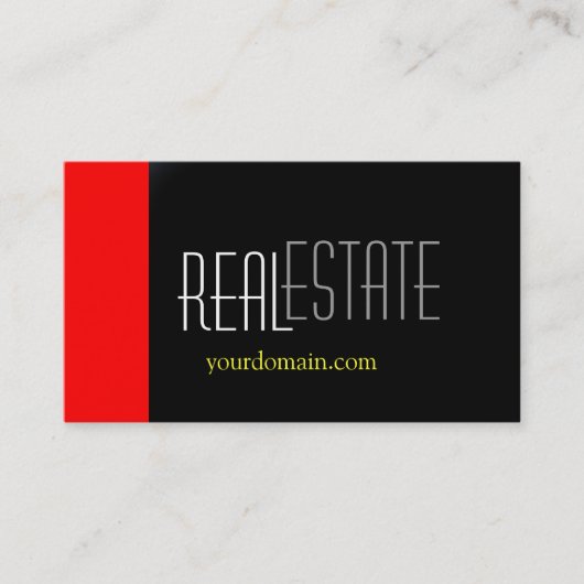 Modern Red Black Geel Visitekaartje (Voorkant)