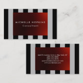 Modern Red Black Grey Stripes Professional Visitekaartje (Voorkant / Achterkant)