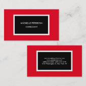 Modern Red Black Minimalist Professional Visitekaartje (Voorkant / Achterkant)