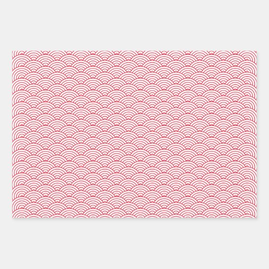 Modern Red Black White Japanse golf Inpakpapier Vel (Voorkant 3)