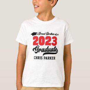 Modern Red Bold Brother van 2023 Afstuderen T-shirt
