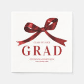 Modern Red Bow Graduation Party Servet (Voorkant)