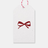 Modern red bow minimalist Merry Christmas Cadeaulabel (Achterkant)