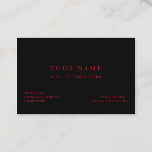 Modern Red Buffalo Plaid Persoonlijk Initiaal Visitekaartje (Achterkant)