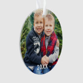 Modern Red Buffalo Pset Holiday Photo Keepomwille Ornament (voorkant)