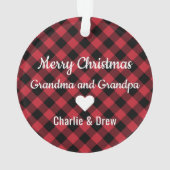 Modern Red Buffalo Pset Holiday Photo Keepomwille Ornament (achterkant)