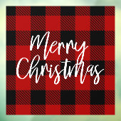 Modern Red Buffalo Pset Merry kerst Raamsticker (Vel 3)
