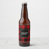 Modern Red Buffalo Pset | Persoonlijk Initiaal Bier Etiket (Voorkant)
