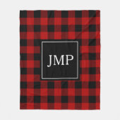 Modern Red Buffalo Pset | Persoonlijk Initiaal Fleece Deken (Voorkant)