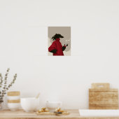 Modern Red Coat Dog Art Poster (Keuken)