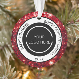 Modern Red Company Logo en naam Ornament