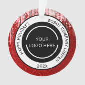 Modern Red Company Logo en naam Ornament (voorkant)