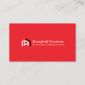 Modern Red Construction Bold Professional Visitekaartje (Achterkant)