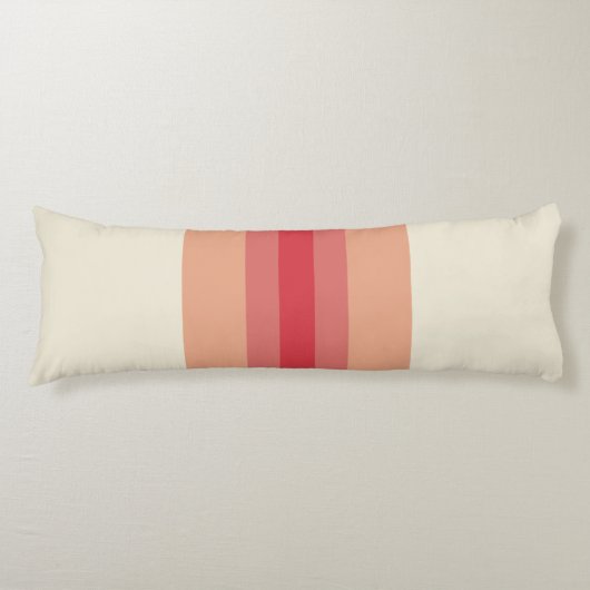 Modern Red Cream Striped Patroon Lichaamskussen (Voorkant)