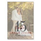 Modern Red Daytime Wedding Table Seating Chart Kaart (Achterkant)