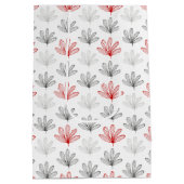Modern Red en Grey Floral Pattern Dank je Medium Cadeauzakje (Achterkant)