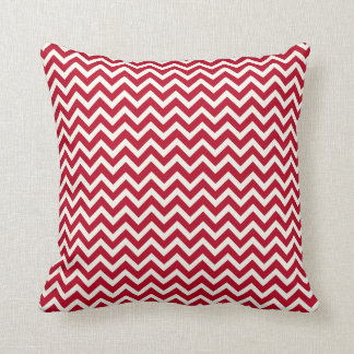 Modern Red en White Chevron Pattern Kussen