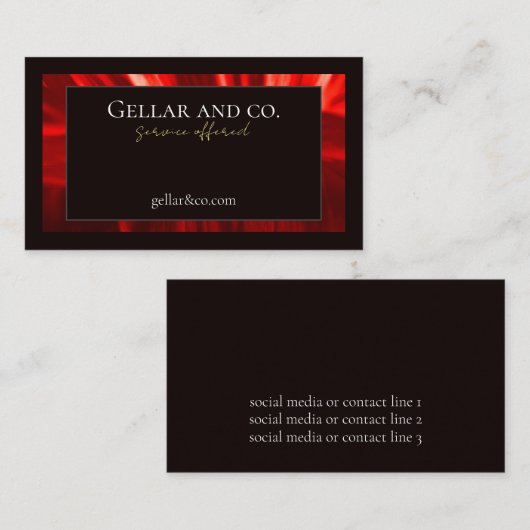 Modern Red Floral Visitekaartje (Voorkant / Achterkant)