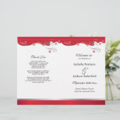 Modern Red Floral Wedding Programme (Staand voorkant)