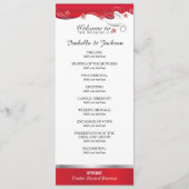 Modern Red Floral Wedding Programme Programma (Voorkant)