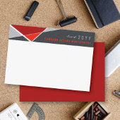 Modern Red Geometric Blocks Afstuderen dank u Aankondiging