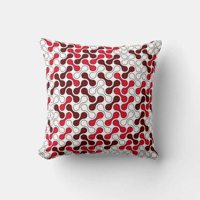Modern Red Geometric Metaball Pattern Kussen (Voorkant)