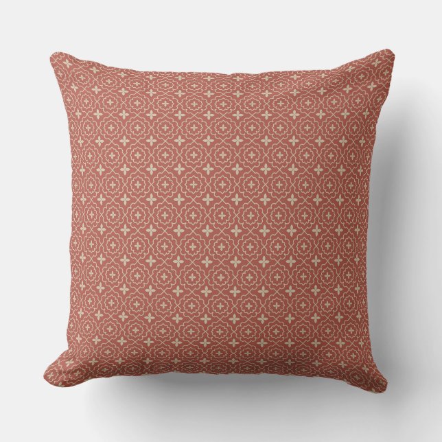 Modern Red Geometric Pattern Throw Pillow  Kussen (Voorkant)