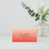 Modern Red Glitter Visitekaartje (Staand voorkant)