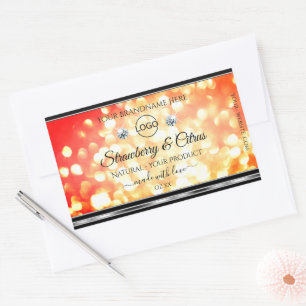 Modern Red Gold Glitter Product Labels juwelen Log