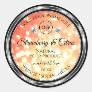 Modern Red Gold Glitter Product Labels juwelen Log
