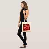 Modern Red Gold Valentijn Hearts Tote Bag (Voorkant (model))