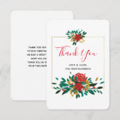 Modern Red Green & Gold Kerstbruin Bedankkaart (Voorkant / Achterkant)