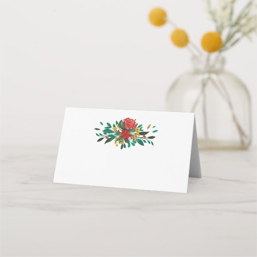 Modern Red Green & Gold KerstFloral (Voorkant)