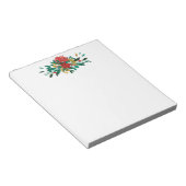 Modern Red Green & Gold KerstFloral Notitieblok (Schuin)