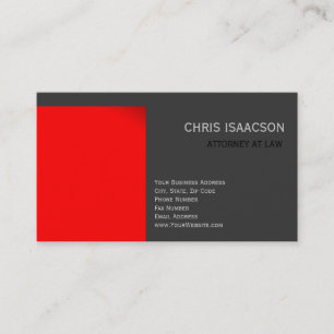 Modern Red Grey Simple Plain Visitekaartje