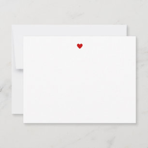 Modern Red Heart Stationery Love Eenvoudige Minima Notitiekaartje