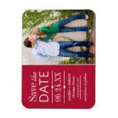 Modern Red Hearts Wedding Photo Save the Date Magneet (Verticaal)