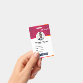 Modern Red ID Identification Card Photo Badge (Manuel / portable)
