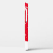 Modern Red Kerstmis Snowflake Stars Patroon Case-Mate iPhone Case (Achterkant / Links)