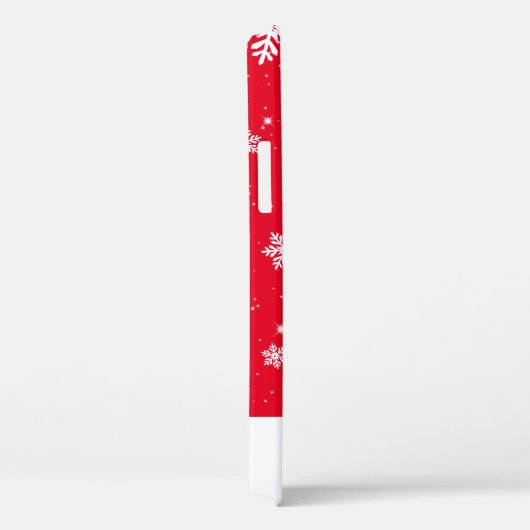 Modern Red Kerstmis Snowflake Stars Patroon Case-Mate iPhone Case (Achterkant / Rechts)