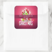 Modern Red Kerstschilderafbeelding Keuken Vierkante Sticker (Tas)